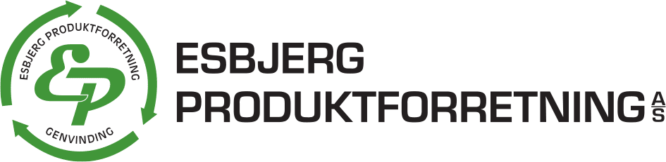 Logo - Esbjerg Produktforretning sort tekst med gennemsigtig baggrund